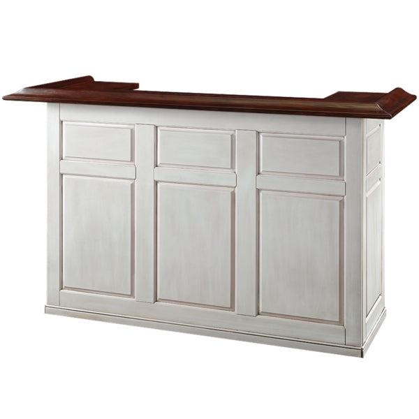 Dry Bar with Distressed Antique Wood Finish and 72 Inch
