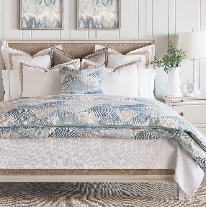 Duvet Cover featuring Abstract Wavy Pattern and Coastal Blue Palette