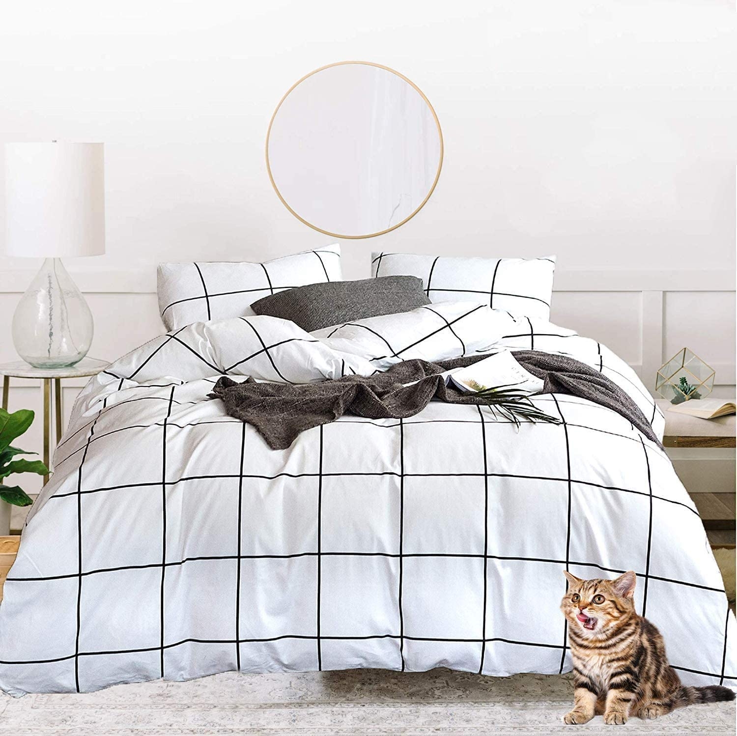 Duvet Cover featuring Minimalist Windowpane Duvet Check