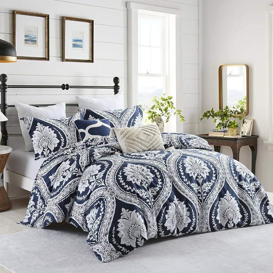 Duvet Cover Set Damask Modern Farmhouse Bedroom Ideas