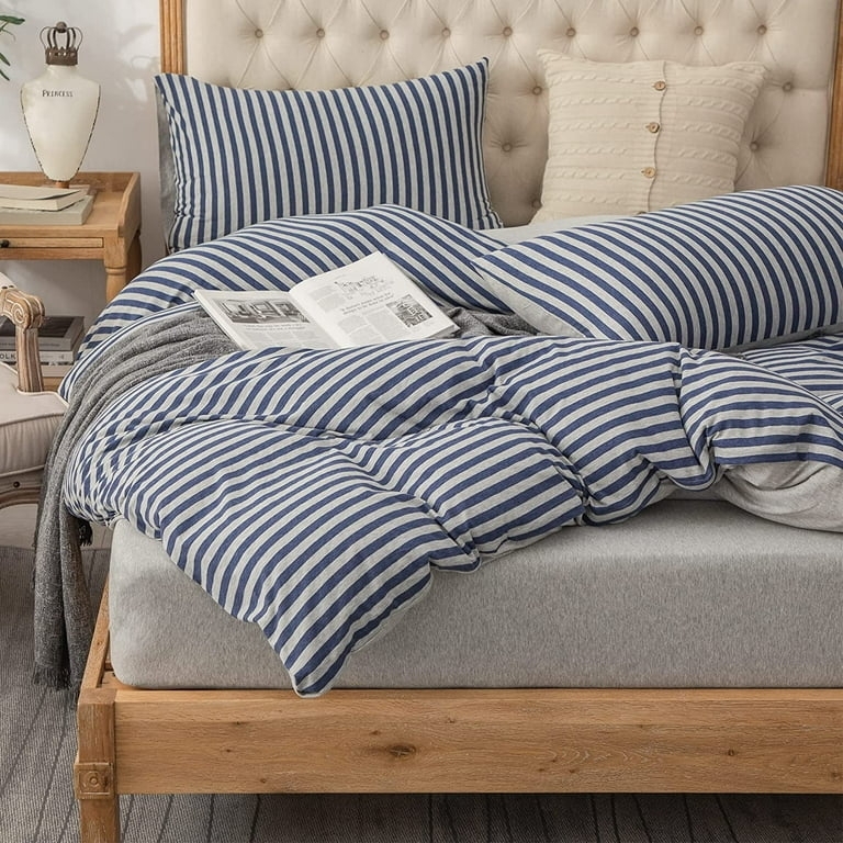 Duvet Cover Set Jersey Knit Fabric Reversible Bedding