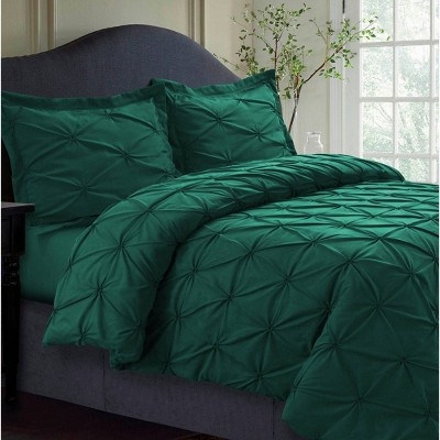 Duvet Cover Set Pintuck Pleat Textured Jewel Tone Duvet