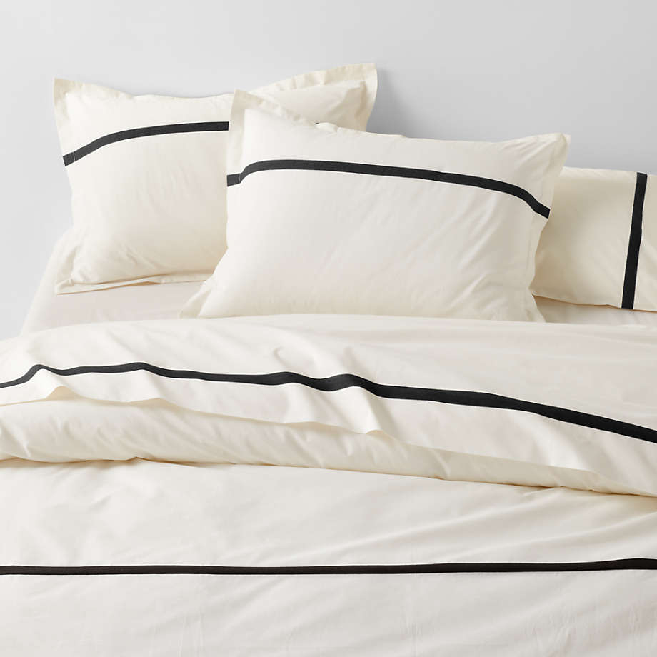 Duvet Cover showing Tuxedo Stripe and Ink Toned Bands