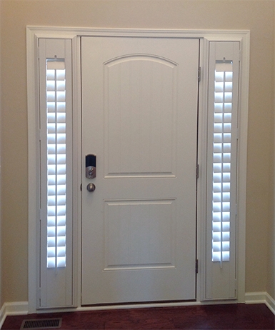 Entry Door Arched Panel Smart Lock Plantation Sidelights