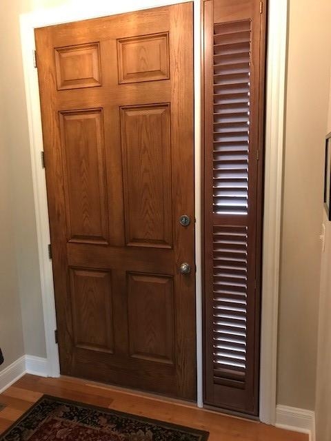 Entry Door Shutter Matching Wood Stain Sidelight Treatment