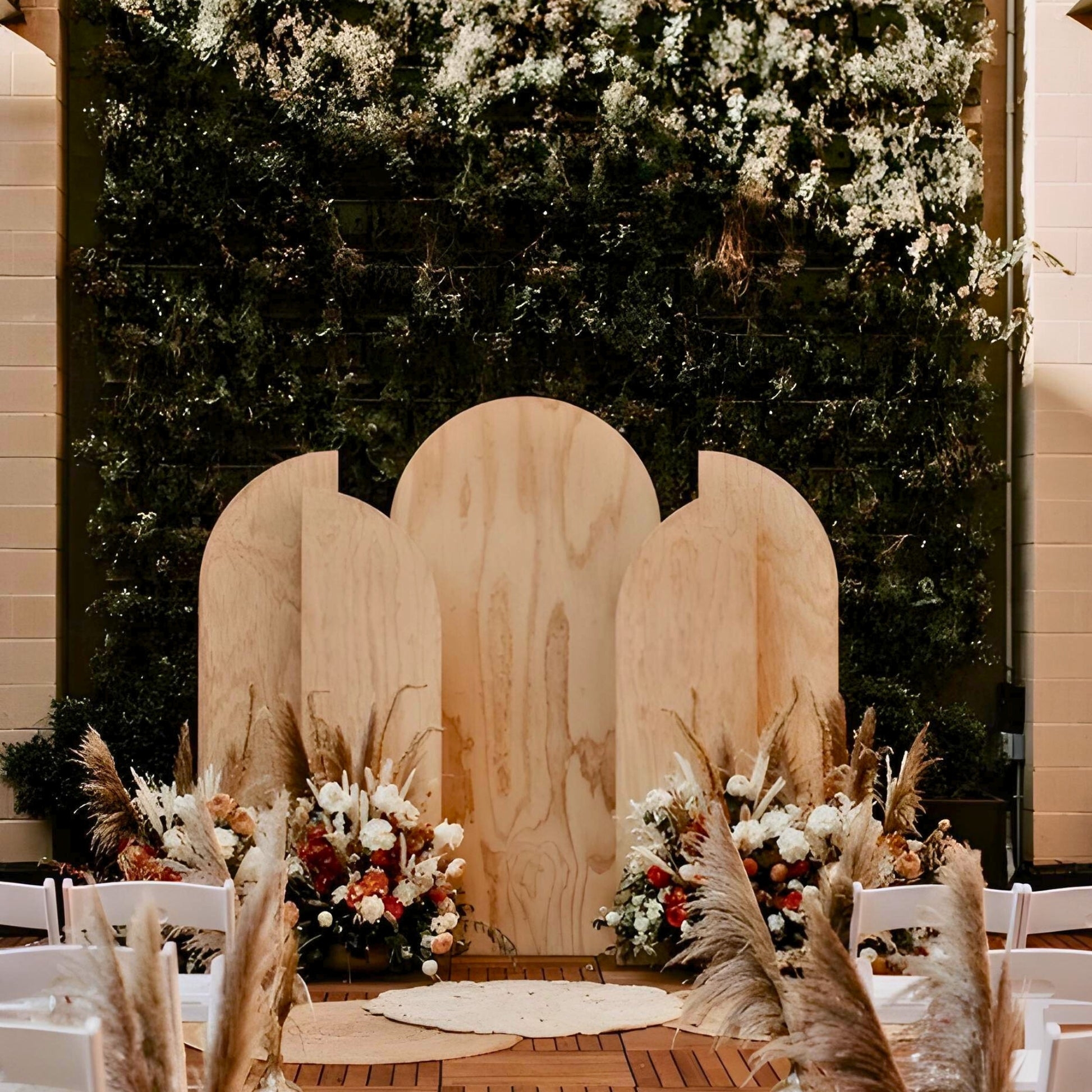 Event Backdrop Plywood Texture Natural Wood Ceremony Decor