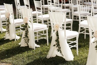 Event Chair Spindle Back Frame with Floral Accents