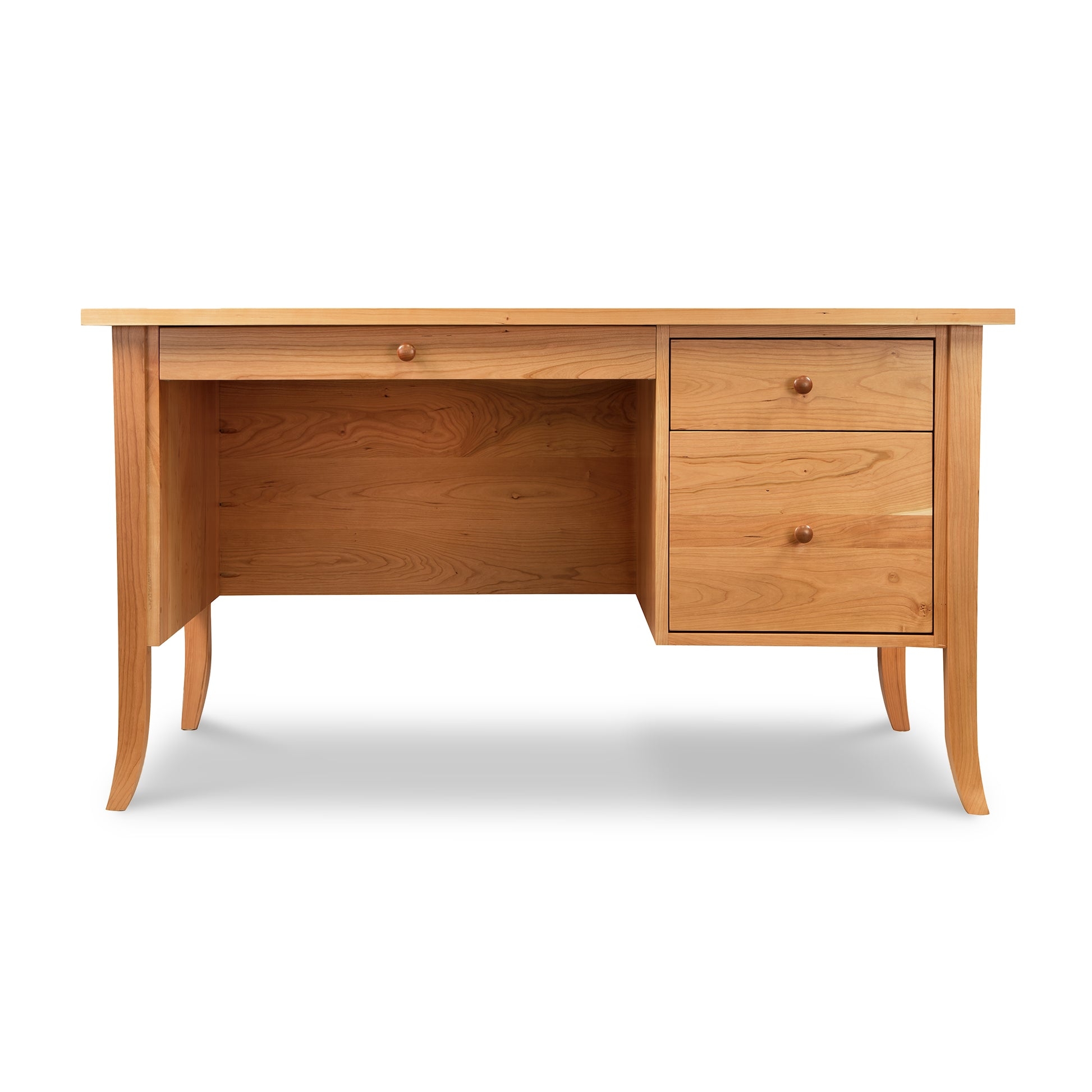 Executive Desk Amber Wood Shaker Style Executive Desk