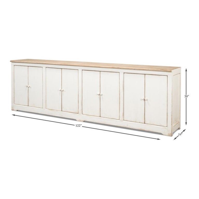 Extra Long Sideboard 122 Inch Country Wood Buffet