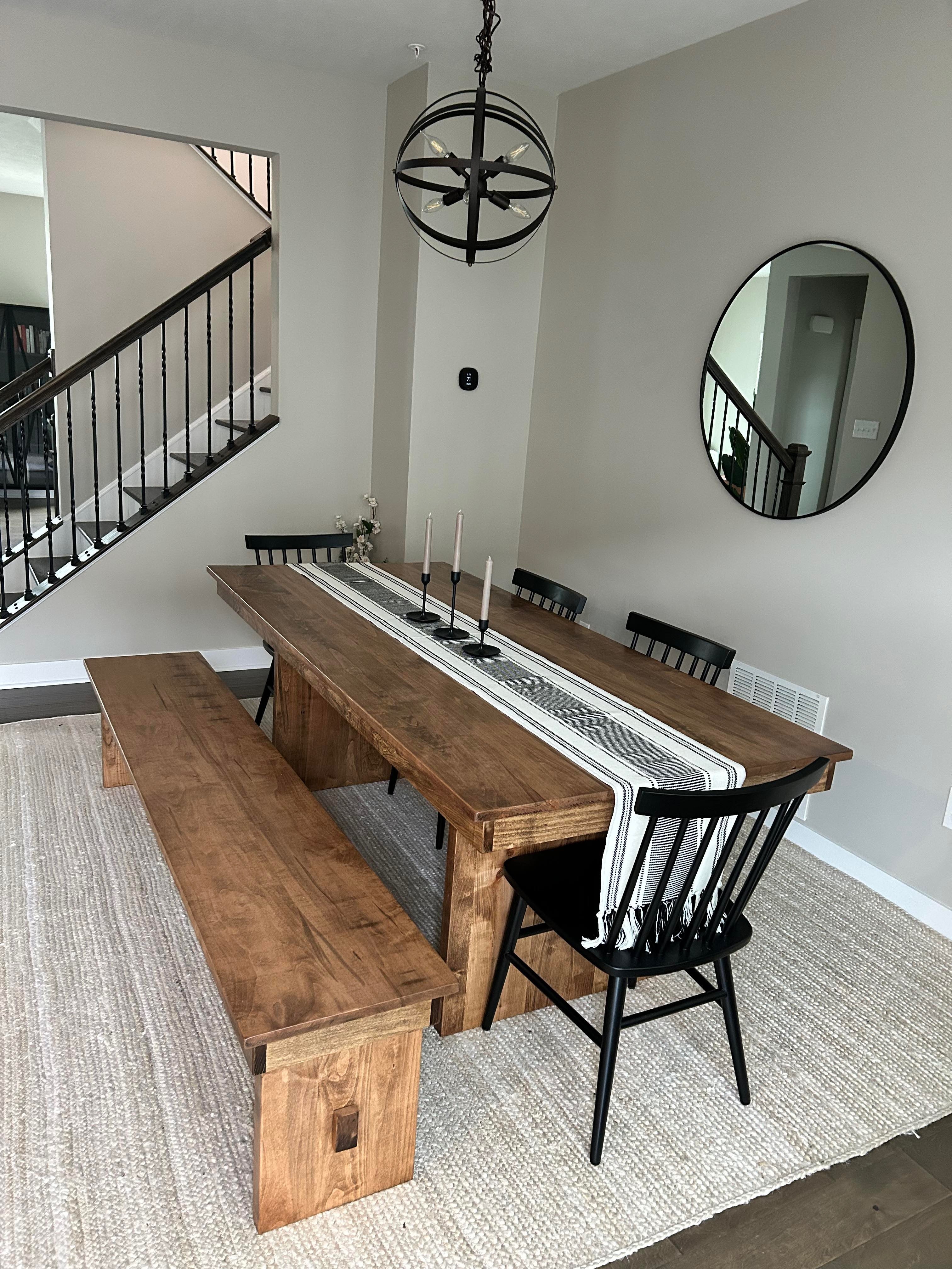 Farmhouse Dining Table: Pedestal Farmhouse Dining Table and Chairs