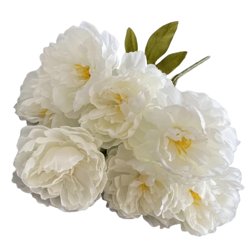 Faux Bouquet with Clustered Blooms and White Floral Decor