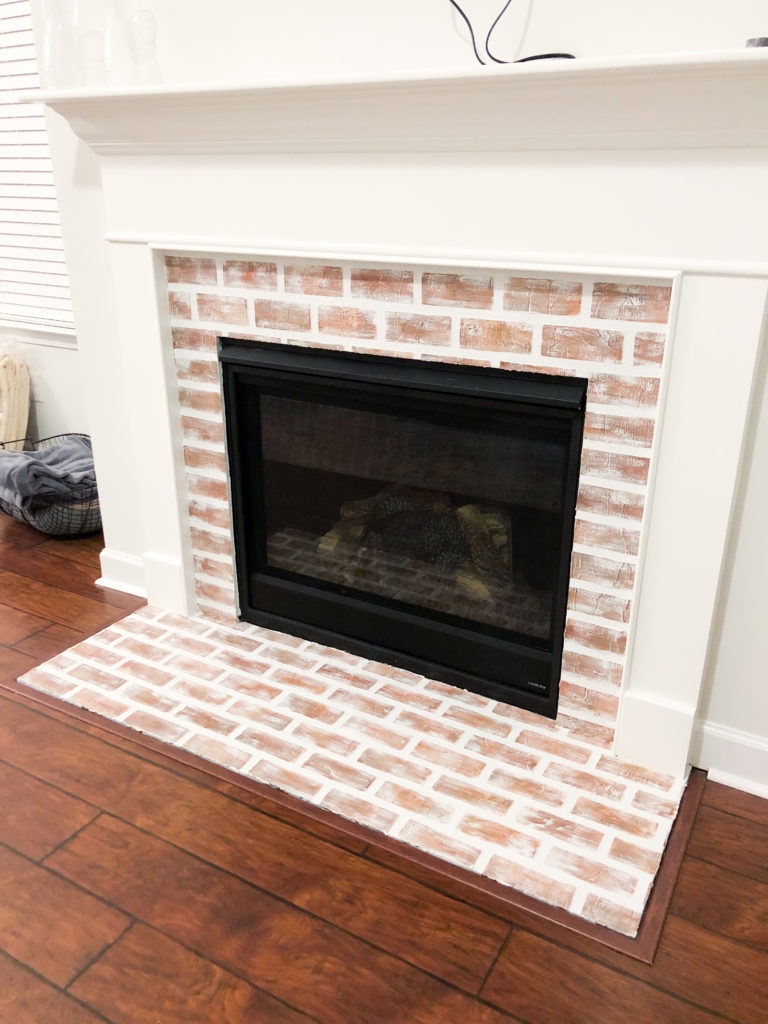 Faux Brick Fireplace Clean White Fireplace with Brick Surround