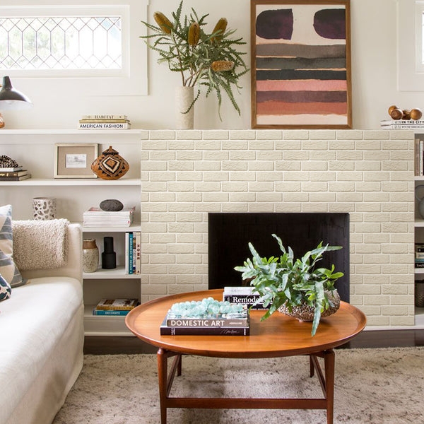 Faux Brick Fireplace Textured Brick Veneer Mid-Century Decor
