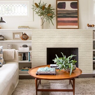 Faux Brick Fireplace Textured Brick Veneer Mid-Century Decor