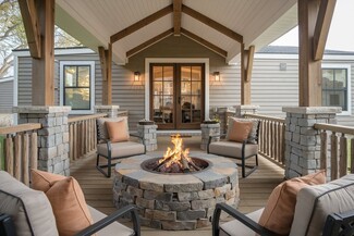 Fire Pit Seating Area Stacked Stone Cozy Fire Pit Porch