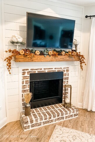 Fireplace Mantel Shiplap Backdrop Farmhouse Shiplap Accent Wall