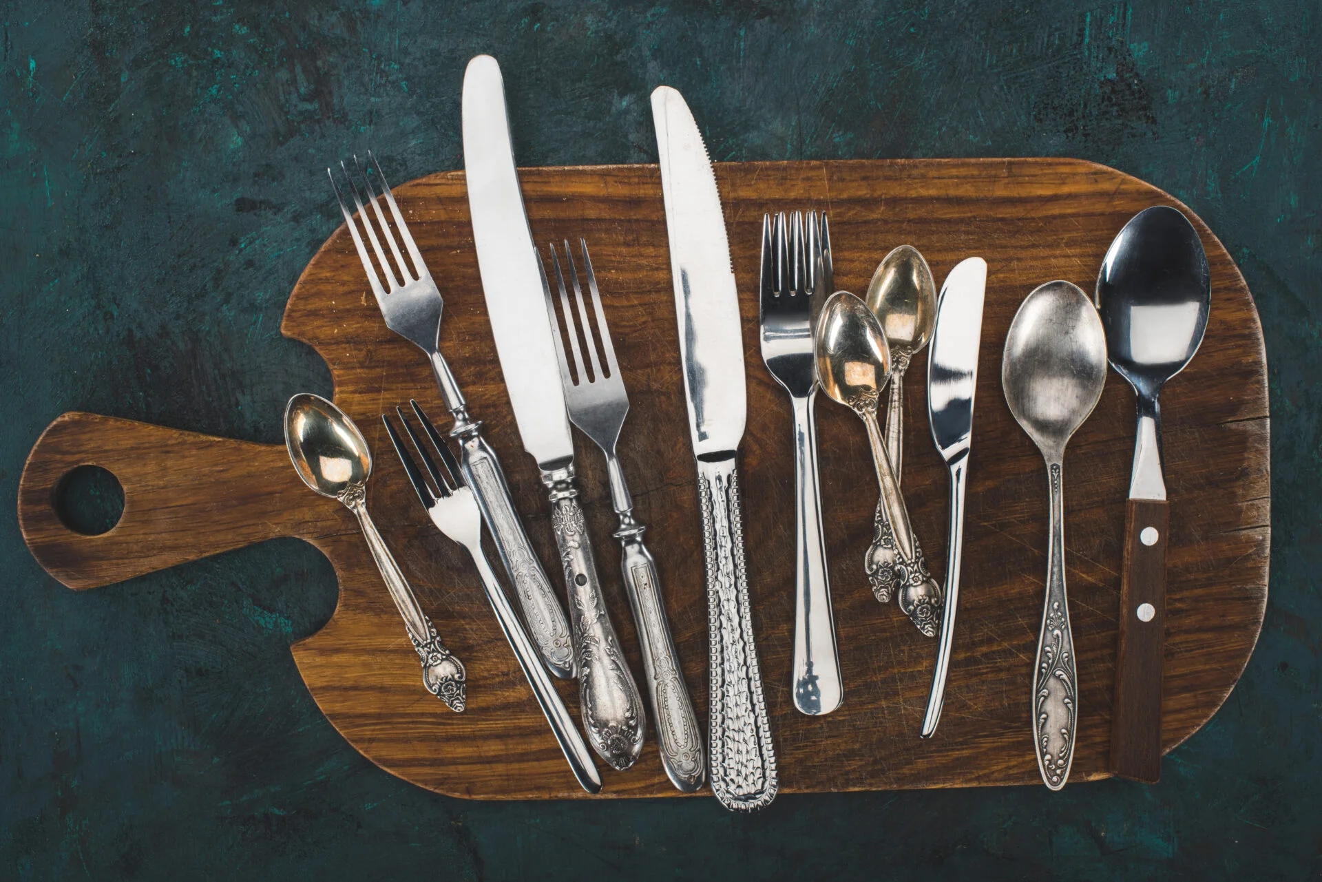 Flatware Set Mismatched Aesthetic with Mixed Metal Tones