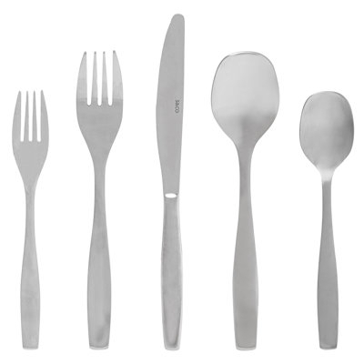 Flatware Set Rectangular Spoon Heads Brushed Finish