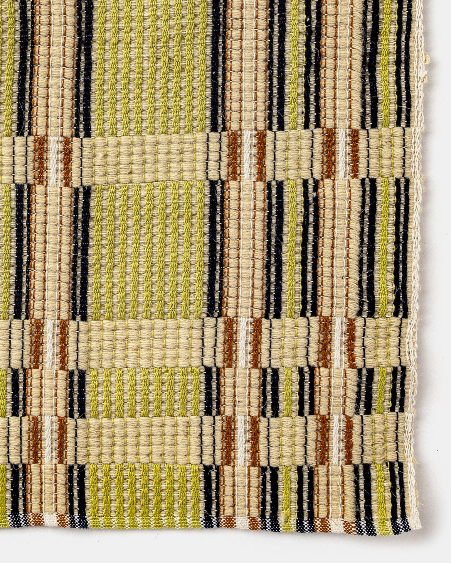 Flatweave Rug Geometric Multi Color Striped Design