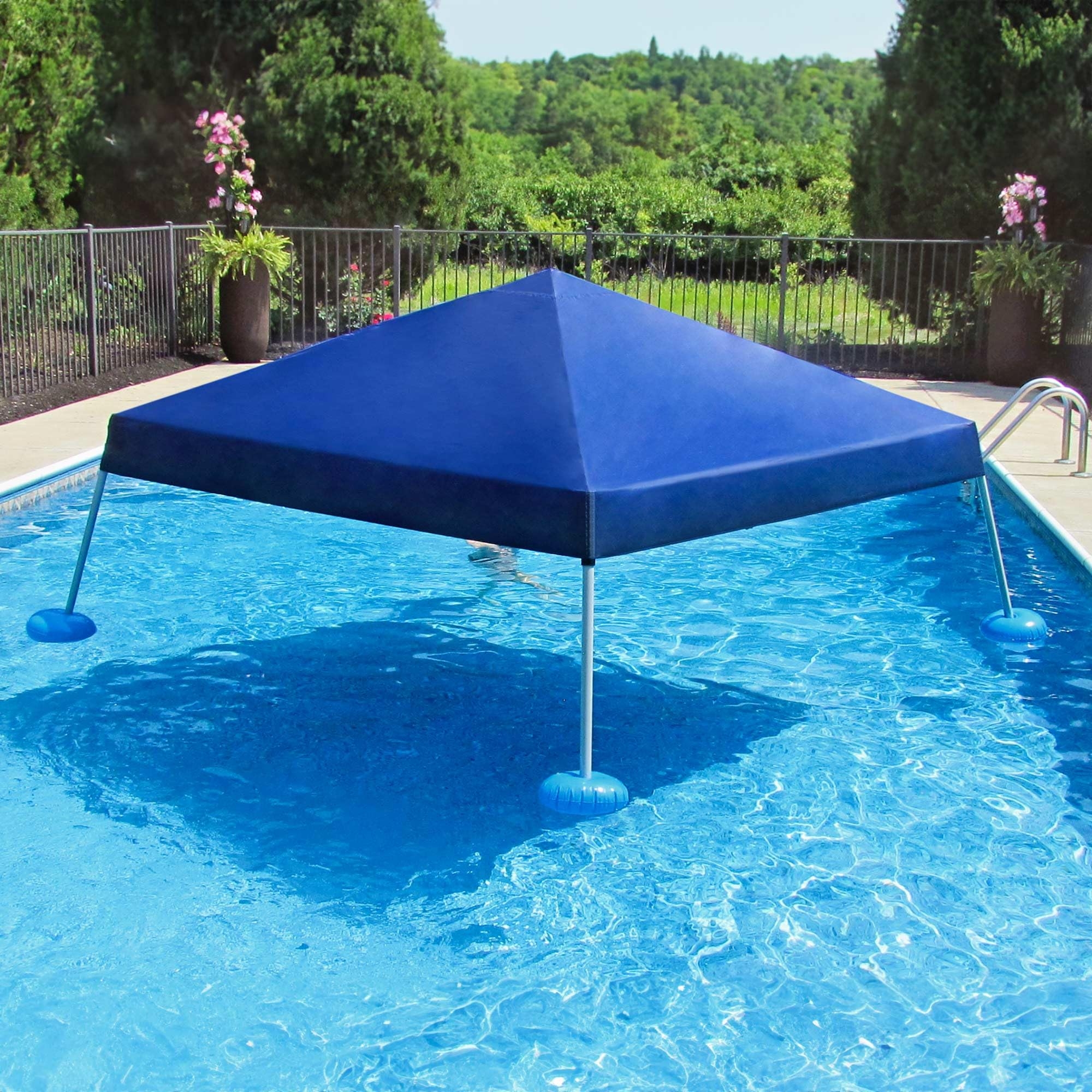Floating Gazebo Navy Pyramid Top Floating Pool Canopy
