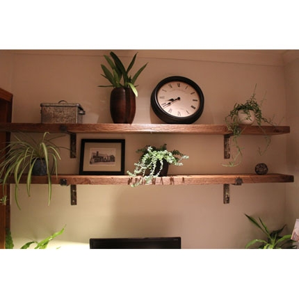 Floating Shelves Hand Forged Brackets Thick Timber Planks