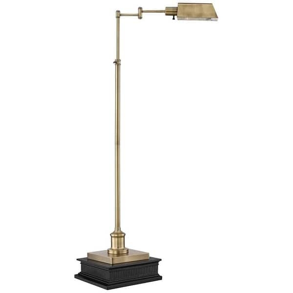 Floor Lamp: Aged Brass Pharmacy Lamp With Swing Arm