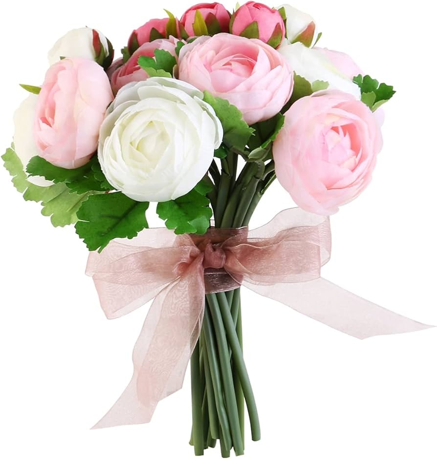Floral Bouquet with Sheer Bow and Romantic Wedding Flowers