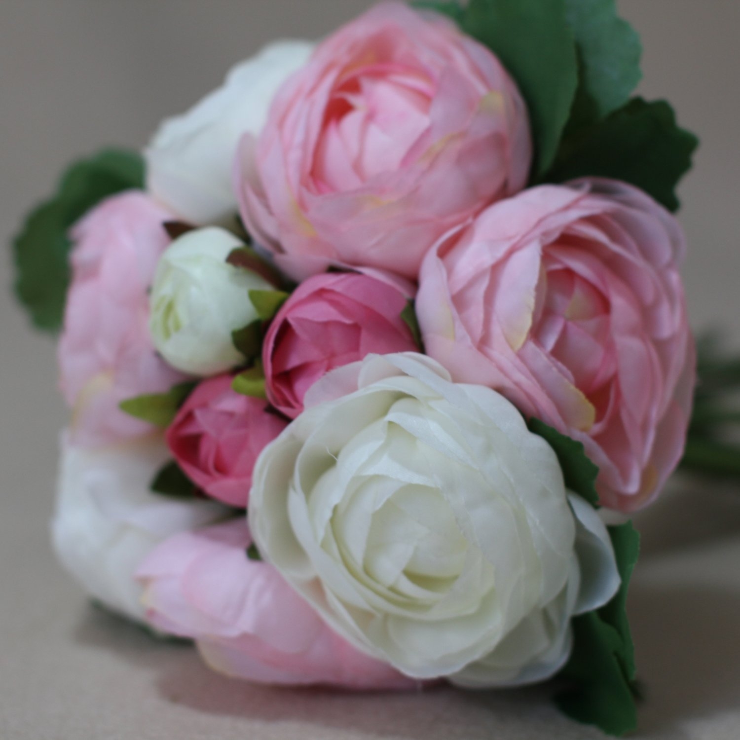 Flower Bouquet with Silk Like Fabric for Blush Silk Camellia Bouquet