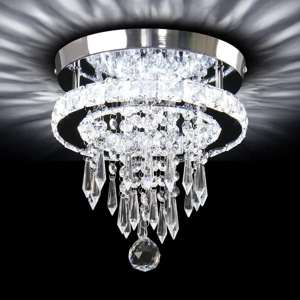 Flush Mount Chandelier: Cool White LED Teardrop Pendants