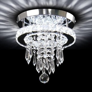 Flush Mount Chandelier: Cool White LED Teardrop Pendants