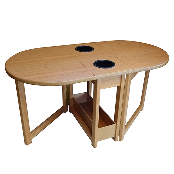 Folding Coffee Table: Drop-Leaf Storage Tray RV Coffee Table