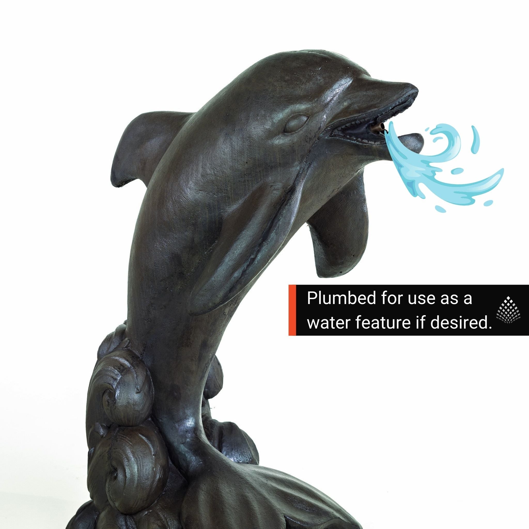 Fountain Statue: Plumbed Nozzle Concrete Marine Garden Art