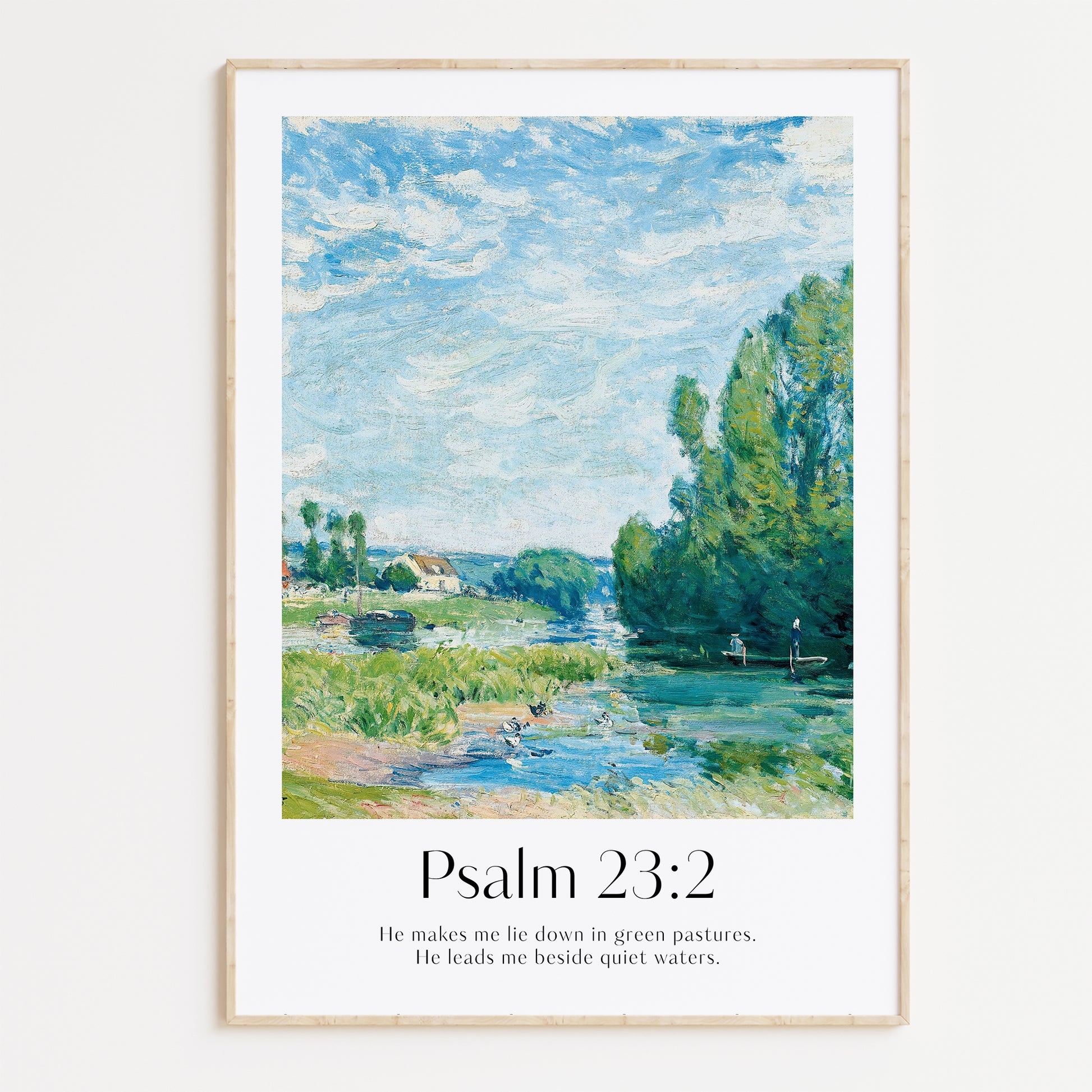Framed Art Print Light Wood Frame Impressionist Scripture Art