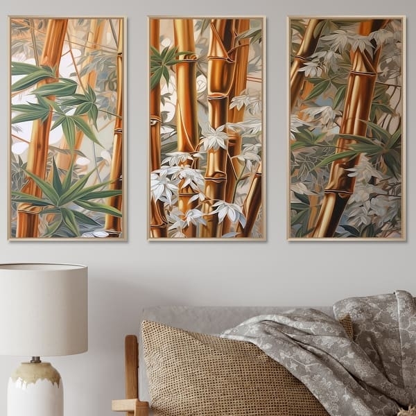 Framed Wall Art Set in Triptych Arrangement for Neutral Home