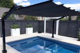 Freestanding Canopy Matte Black Frame Black Pool Canopy Ideas