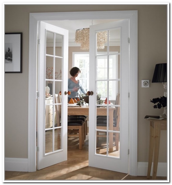 French Doors featuring 10 Pane Design and Amber Glass Door Knobs