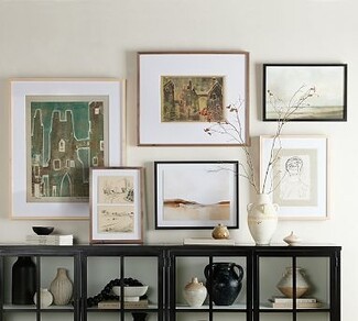 Gallery Wall Set Mixed Media Feel and Modern Organic Art