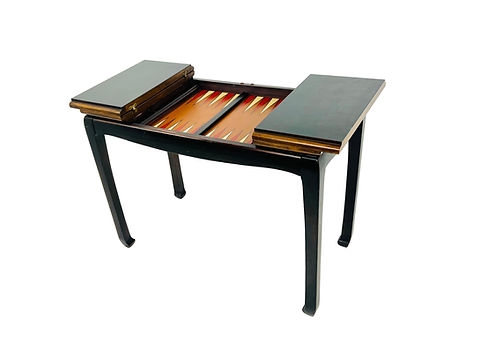 Game Table having Flip Top Backgammon Table with Ebony Finish
