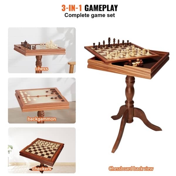Game Table including 3-in-1 Wooden Game Table and Reversible Top