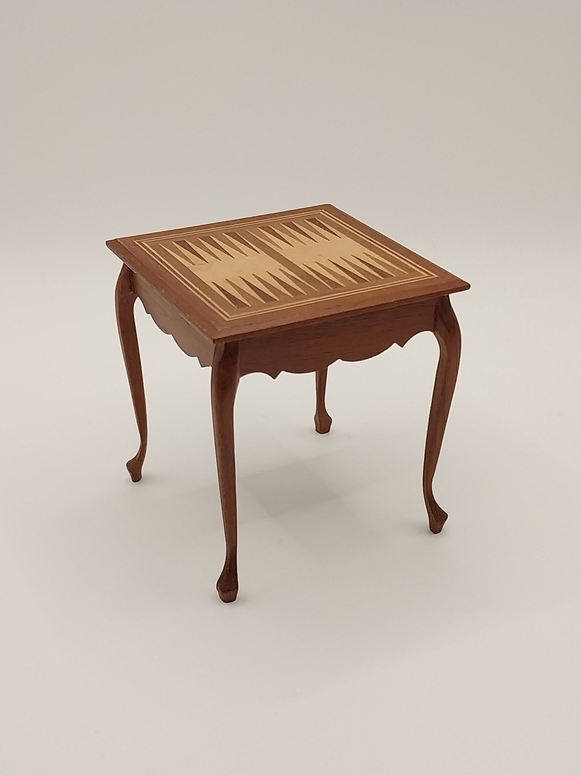 Game Table showing Queen Anne Style Accent Table with Inlaid Top