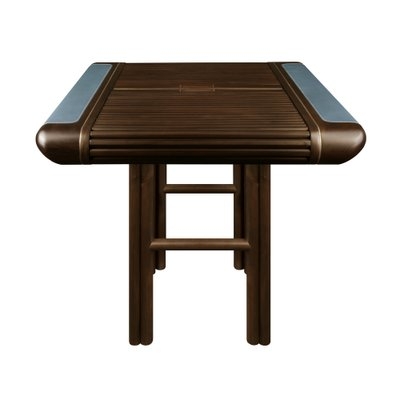 Gaming Table featuring Slatted Wood Backgammon Table Design