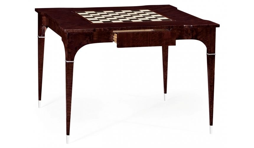 Gaming Table using Luxury Chess Table with Inlaid Chessboard