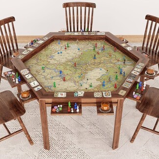 Gaming Table with Pull Out Trays and Board Game Area