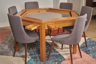 Gaming Table with Recessed Play Vault and Cup Holders