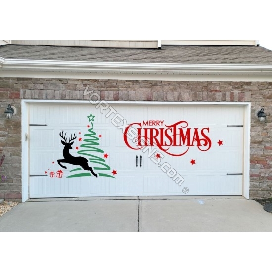 Garage Door Decal Reindeer Silhouette Christmas Garage Door Decal