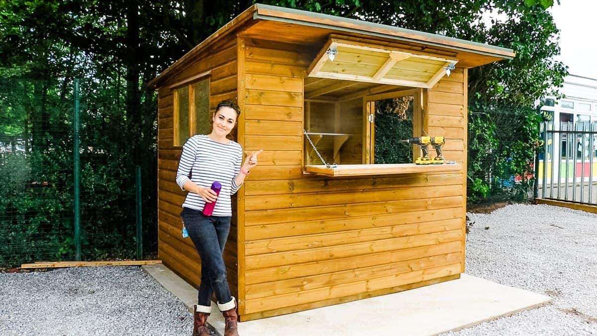 Garden Bar Serving Hatch Pent Roof Wooden Structure