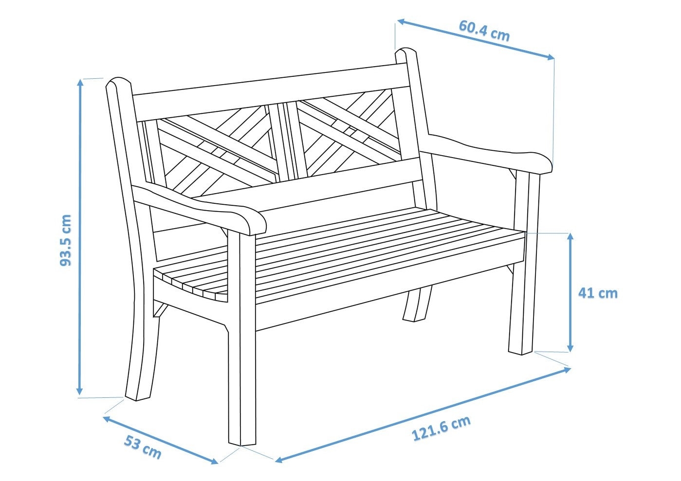 Garden Bench Cross Back Detail: Classic Garden Furniture Specs