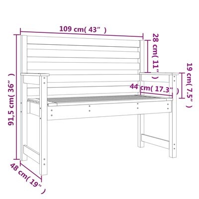 Garden Bench with Slatted Backrest: Traditional Wooden Bench Specs
