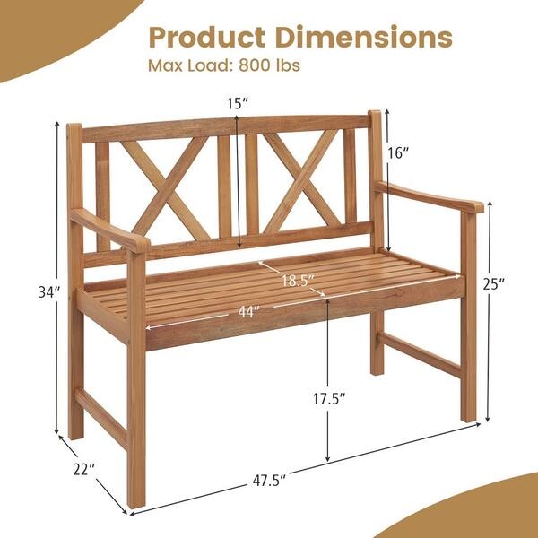 Garden Bench with X Back Detailing and X-back Garden Bench