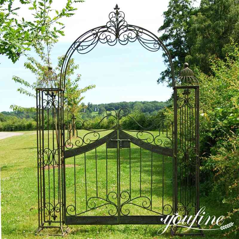 Garden Gate with Cage Pillars and Birdcage Finials